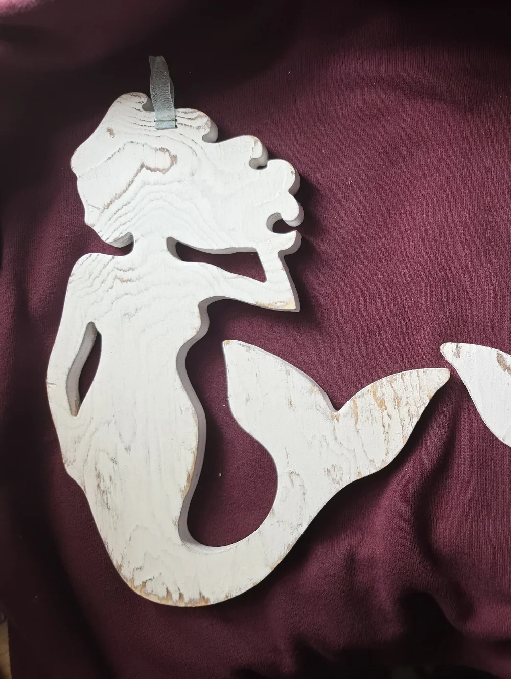 Rustic White Mermaid Wall Decor Pair - Unbranded
